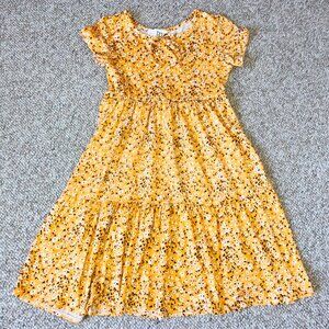 Dream Girl Yellow Flared Floral Dress 12
